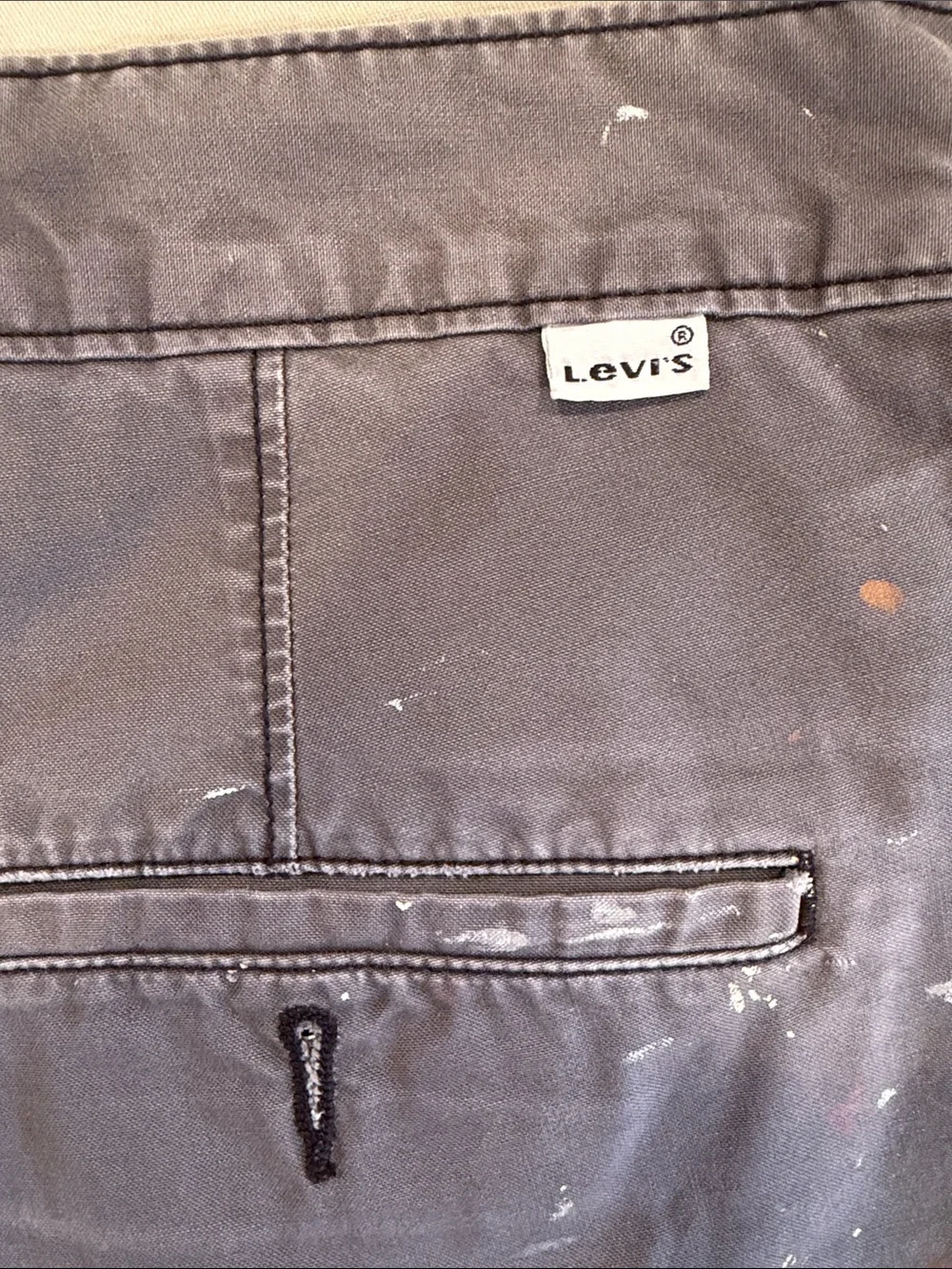 Levi's Gray Paint-Splatter Flat-Front Chino Shorts